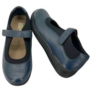 Drew Rose Comfort Navy Blue Therapeutic Leather Mary Jane Loafers Size 7.5 Wide